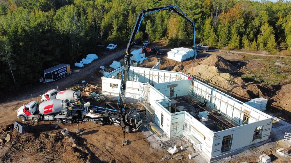 concrete and styrofoam building blocks